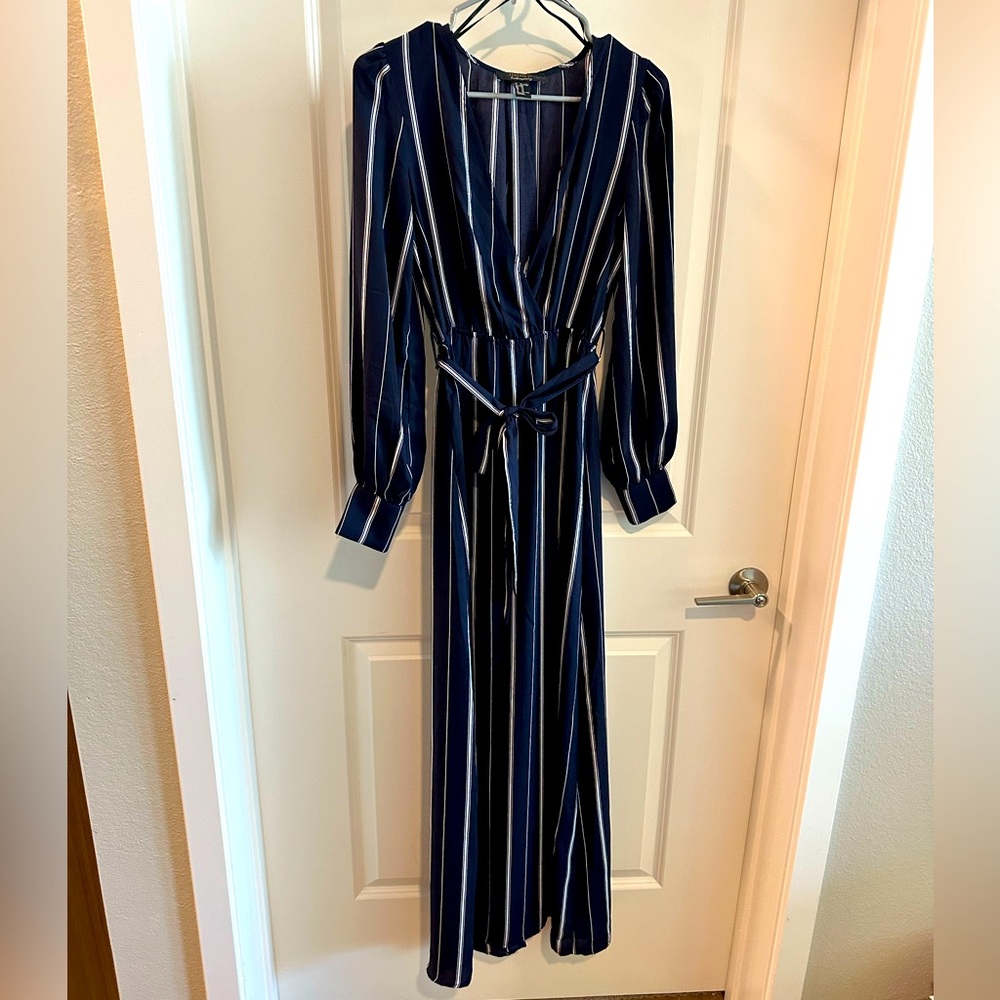 Forever 21 Navy Striped Maxi Dress